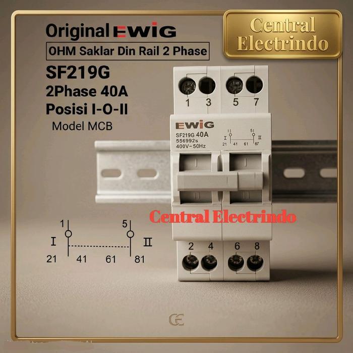 COS Change Over Switch 2Phase 40A EWIG Din Rail Model MCB.