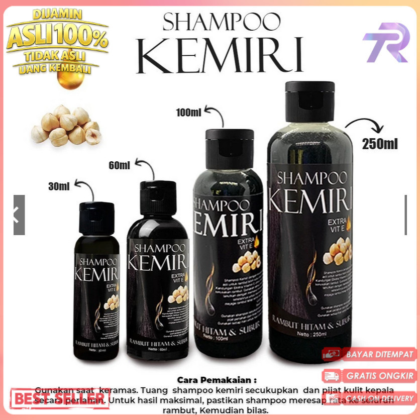 TR - COD Shampo Kemiri Penumbuh, Penguat Penguat Akar Rambut Shampo Penghilang Uban Perawatan Rambut