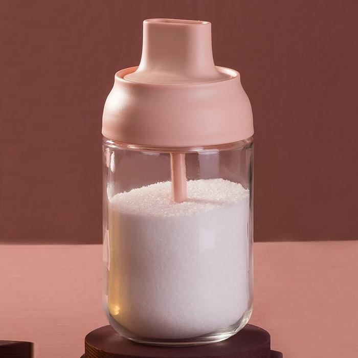 Promo Botol Gelas Tempat Minyak Bumbu Garam Termasuk Sendok - 1Botol Gelas+1 1Minyak Terlaris