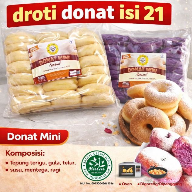 donat 3d kentang/ubi ungu/pandan 21