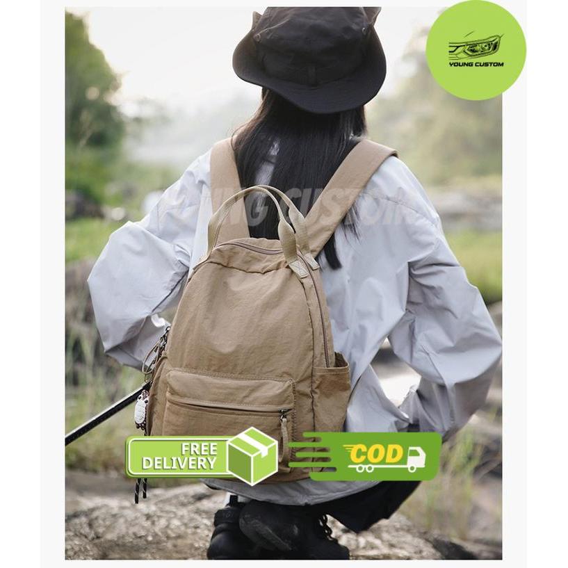 Mores Tas Ransel Olan Pria Wanita Parasut Anti Air Waterproof Ukuran Kecil Sedang Tas Traveling Petu
