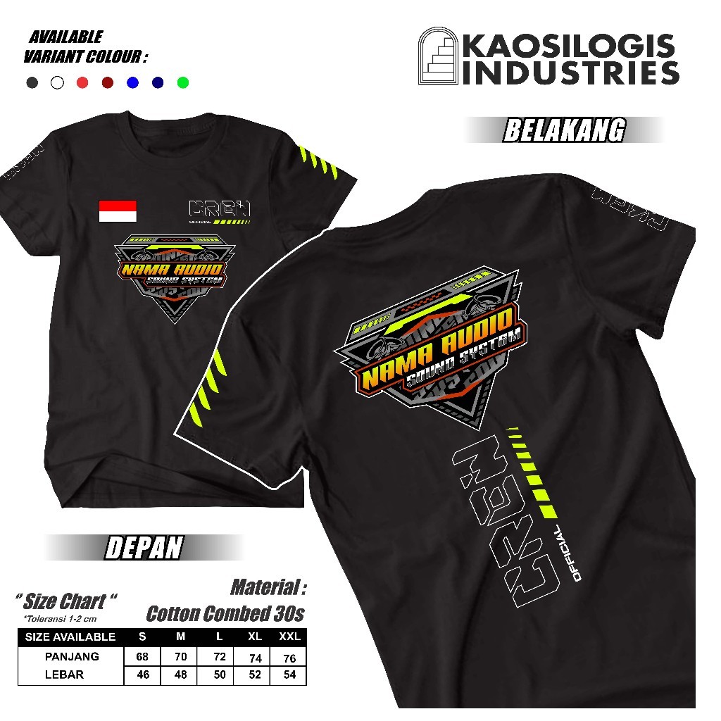 Kaos Audio Sound System Custom Nama Audio Crew Operator Sound System DB - Kaosilogis