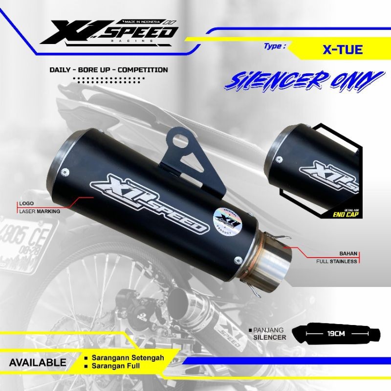 Silincer only Silinser racing Black Coating Type X-TUE Original X1 SPEED