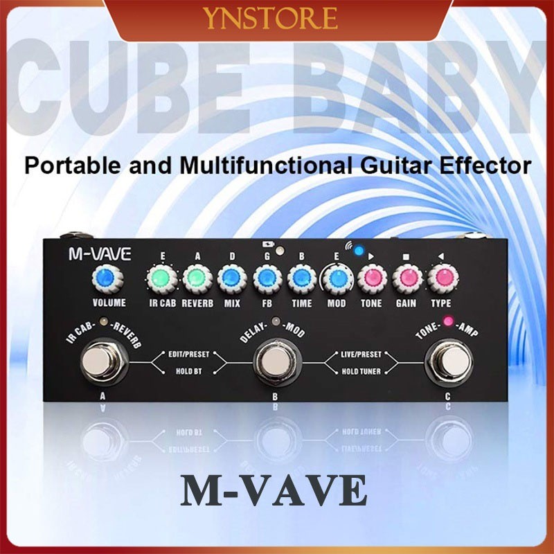 100% Ori Efek Gitar Listrik Digital M-VAVE CUVAVE Cube Baby Soundcard Multi Effects Pedal Multi Efek