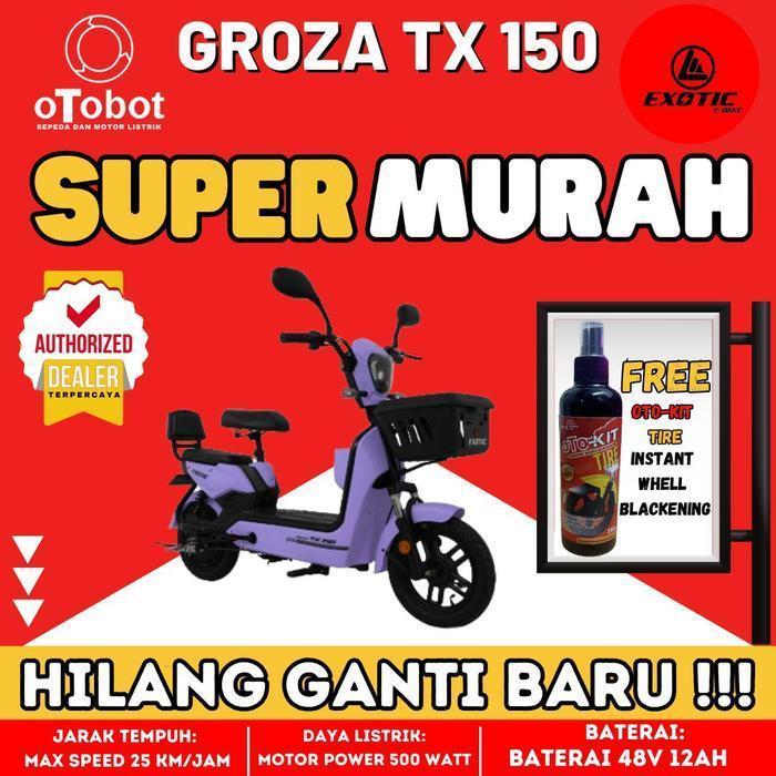 Promo Promo Sepeda Listrik Exotic Groza TX 150 500Watt Garansi Resmi - Cream Elegan - hitam