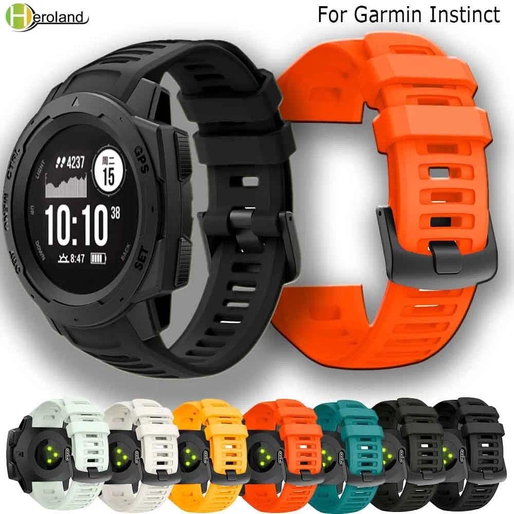 Tali Jam Tangan Silikon 22mm, Gelang Jam Tangan untuk Garmin Instinct Smart Watch, Tali Pengganti Ol