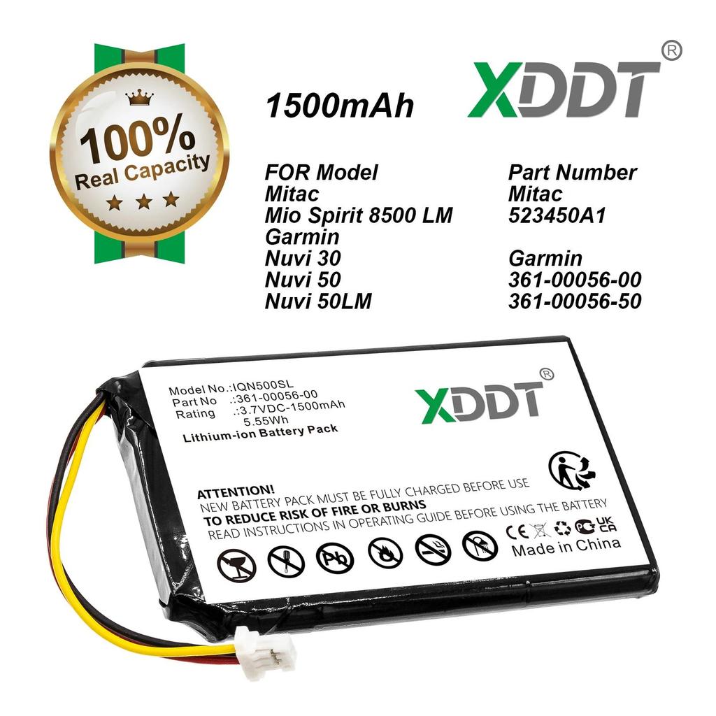 XDDT GPS, Navigator Battery For Garmin 361-00056-00,361-00056-50,Mitac 523450A1 Nuvi 30 50 50LM 55LM