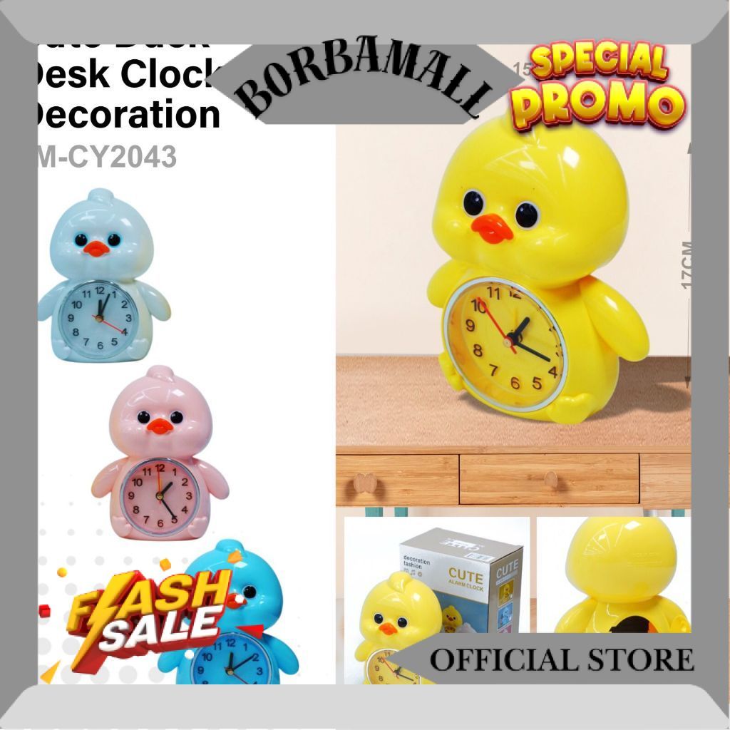 Jam meja Weker Alarm Clock Karakter Bebek Ayam Lucu