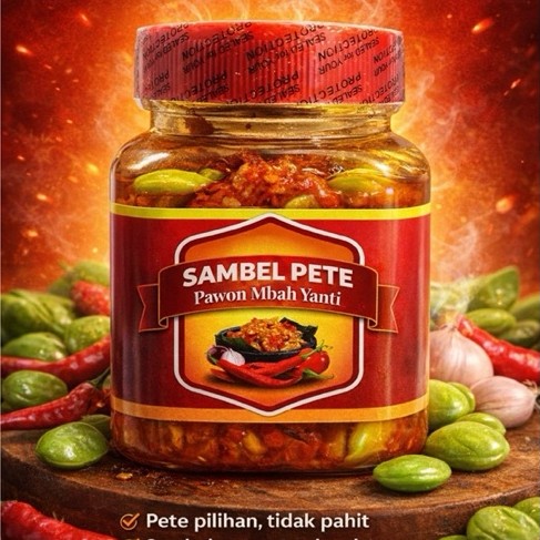 sambel pete pedas gurih 200ml | sambel rumahan siap makan