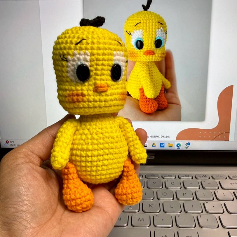 Rajutan Tweety Bagcharm | Gantungan Kunci / Hiasan Tas Handmade