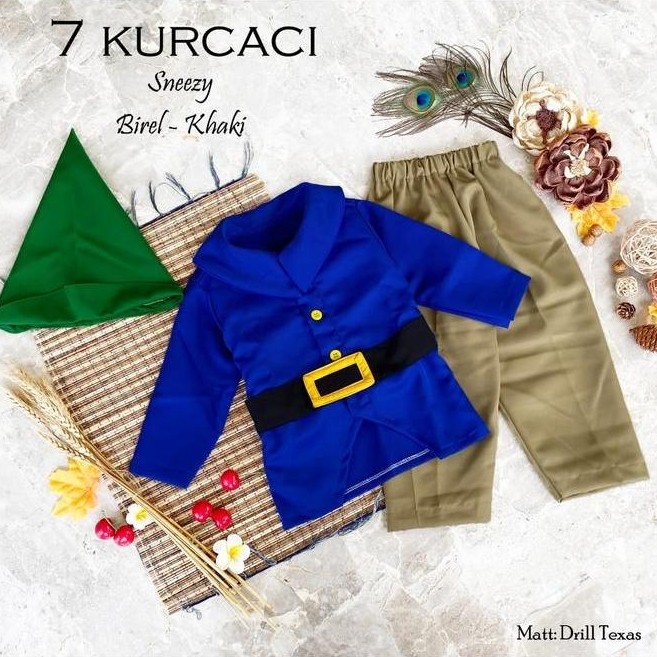 Setelan Kostum Anak Model 7Kurcaci Kostum 7 Kurcaci Animasi Kartun Disney Snow White and the Seven