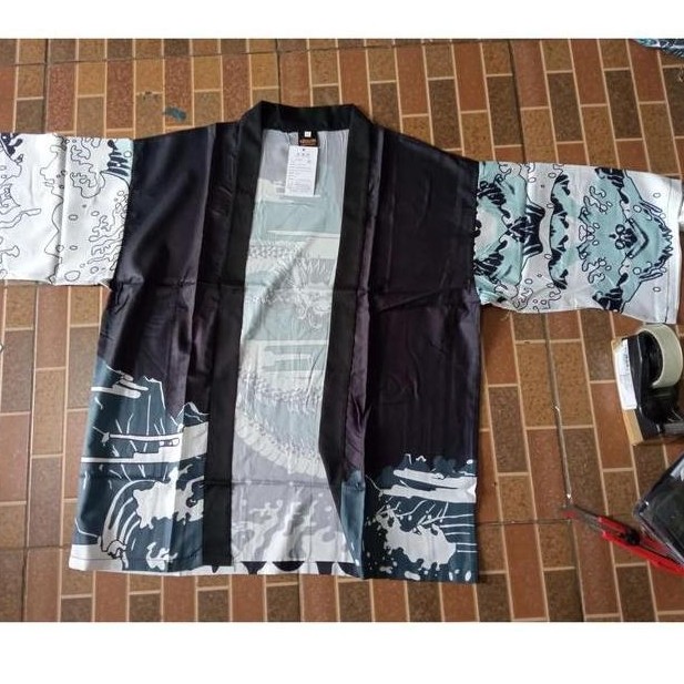 KIM-09 loose kimono jepang satin printing motif naga import