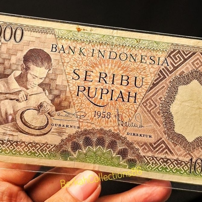 1000 rupiah seri pekerja tahun 1958 ada repair