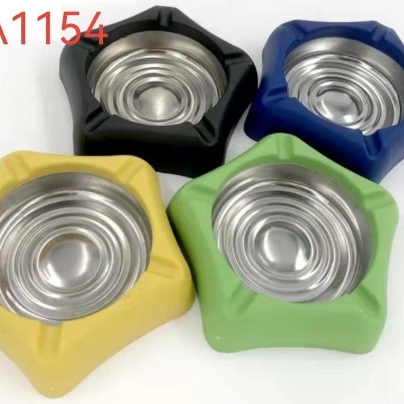 Asbak Rokok Bintang Stainless Steel Warna Cerah, Desain Unik