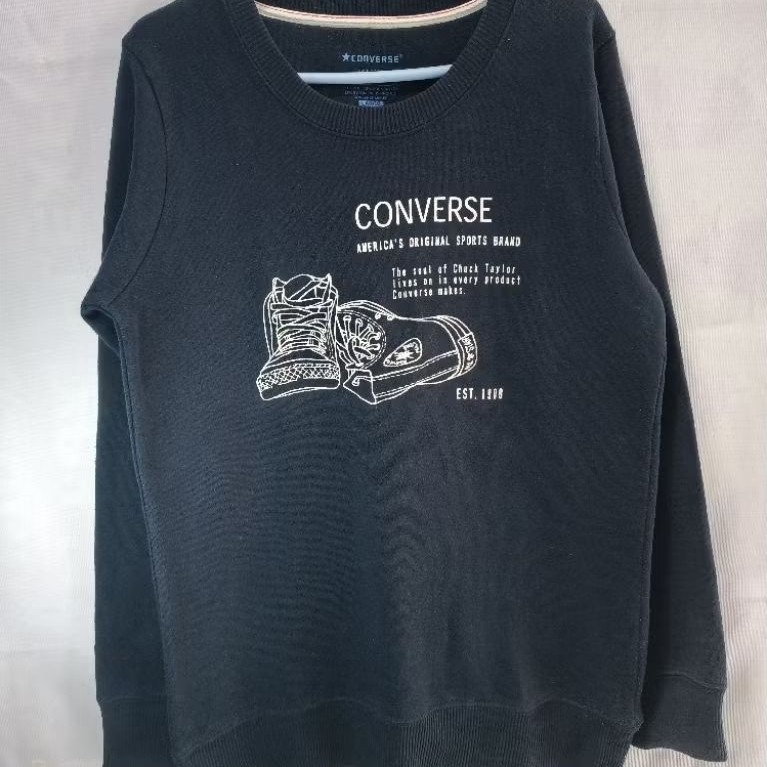 Crewneck CN Converse Vintage Logo Bordir Besar Original