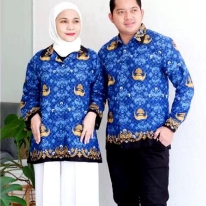 Tahan Lama Korpri Pria Korpri Wanita Korpri Kerah Hitam Lapis Furing