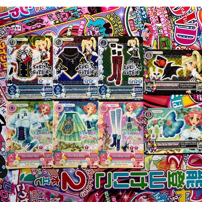 Kartu Aikatsu Tournament Card Yurika Todo Sakura Kitaoji Set Cool Cute Blue Fairy Coord Black and Wh