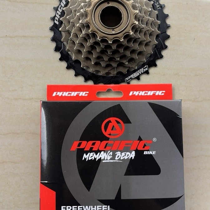 Sprocket  gear freewheel gir 7 speed megarange pacific model drat ulir sepeda lipat minion federal m