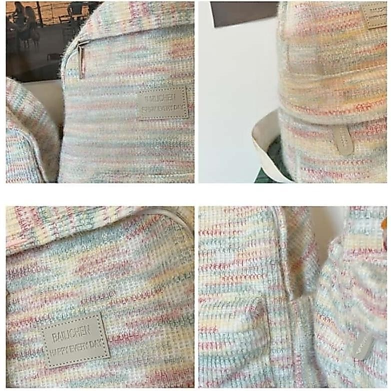 Pelangi Mewah Rajutan Tas olah Wanita Tas olah Pelangi Volume Tinggi Tas