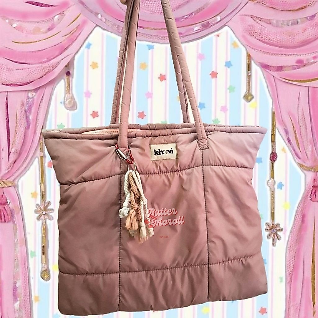 PRELOVED Tas Khuvi Puffy Bag Warna Rosegold - Desain Modern, Free Keychain | Cek Deskripsi