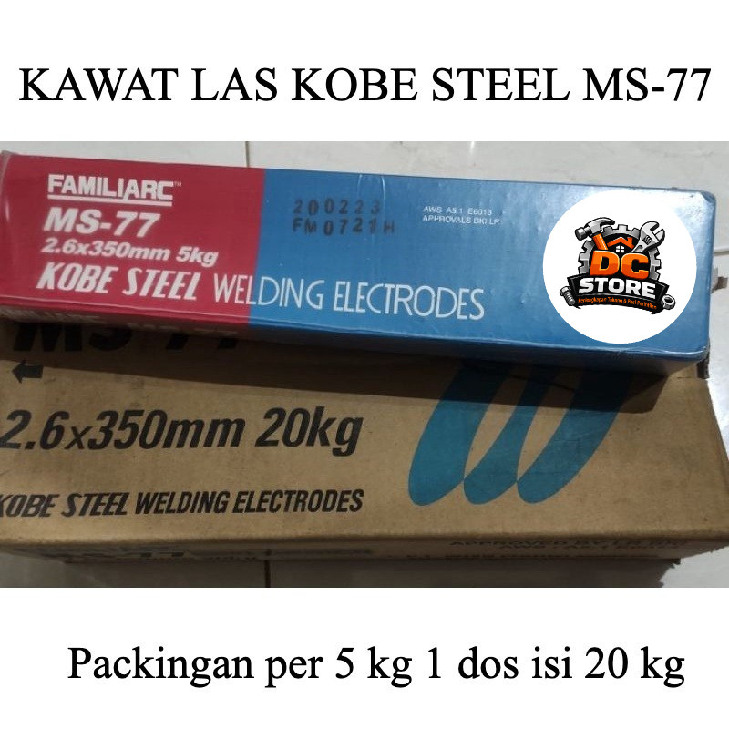 KOBE STELL KAWAT LAS AWS E6013 MS77 3,2 MM  ORIGINAL PER 5 KG