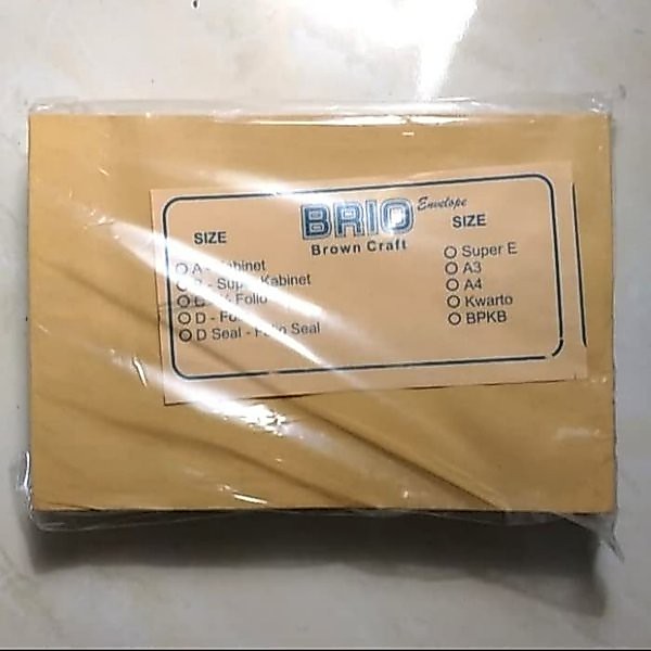 Amplop Coklat 1/2 Folio/Map Coklat 1/2 Folio/Envelope Samson 1/2 Folio/Amplop Coklat Setengah Folio