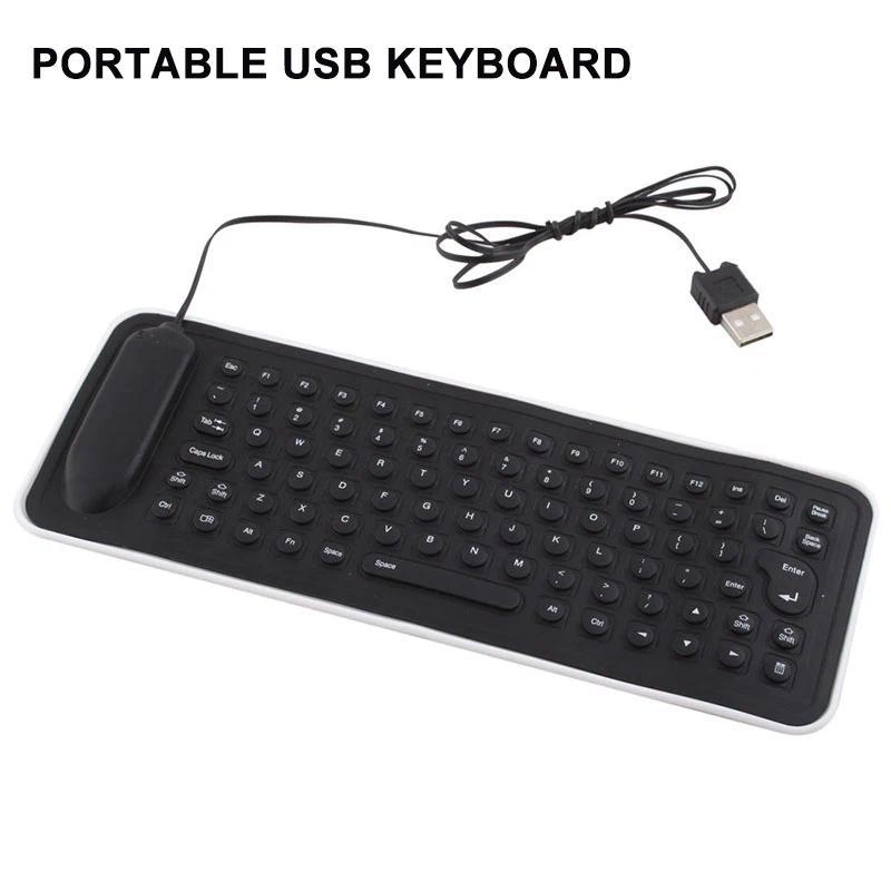 Portable Mini USB Flexible Keyboard Waterproof Silicone Keyboard PC Foldable Gaming Keyboard for Lap