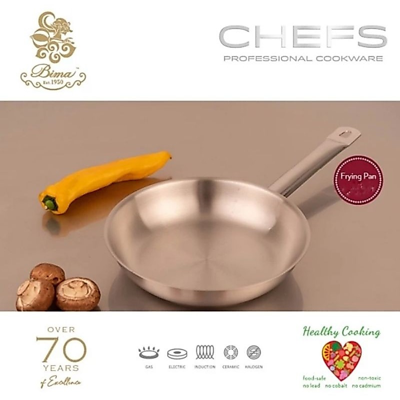 Bima Chefs frying pan stainless 304 /Wajan penggorengan stainless