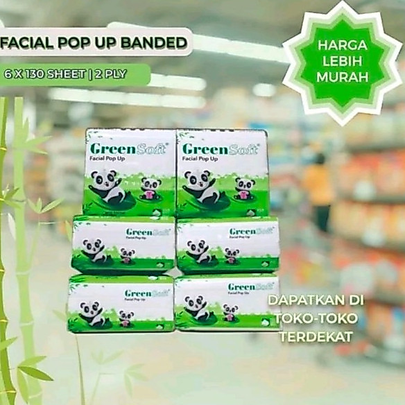(NON DISPENSER) KEMENKES TISU GREENSOFT POP UP 2 PLY 130 SHEET 6IN1 - Gambar 2
