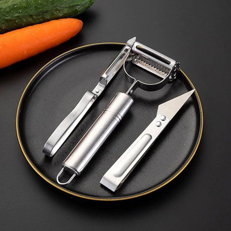 + Peeler Three-piece Set: Potato Peeler Fruit