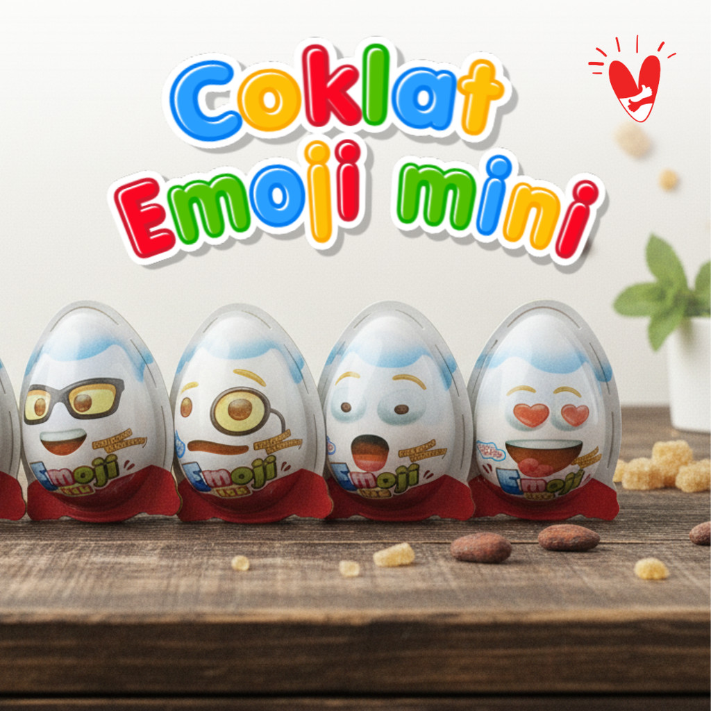 Coklat Emoji Egg Karakter Mini Jajanan Biskuit Coklat Enak isi 5pcs