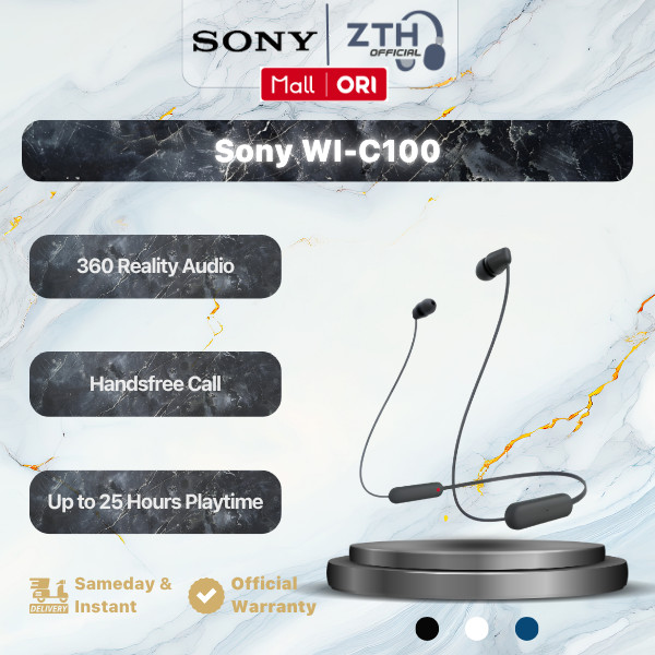 Sony WI-C100 / WI C100 / WIC100 Wireless Sport Earphone Neckband