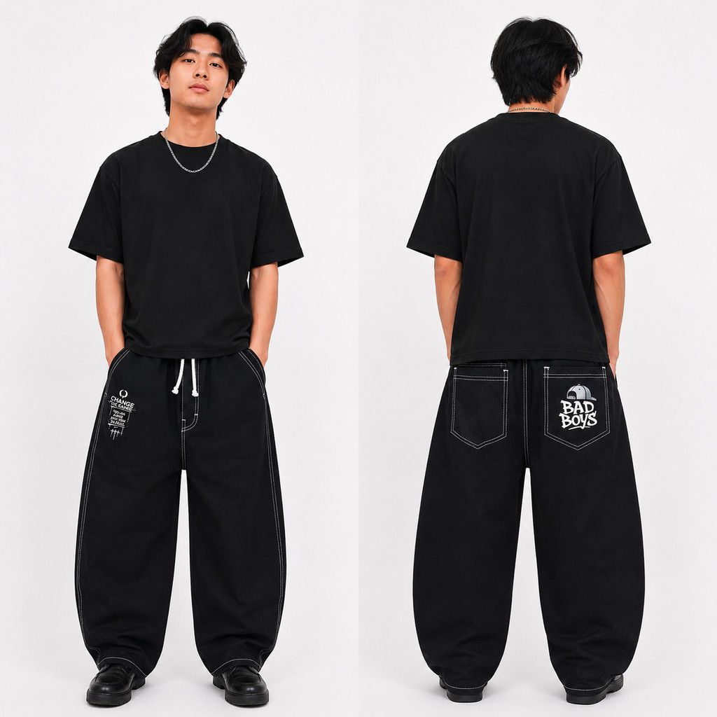 RAW DENIM BAGGY - LONG PANTS JEANS - RAW DENIM BALLOON
