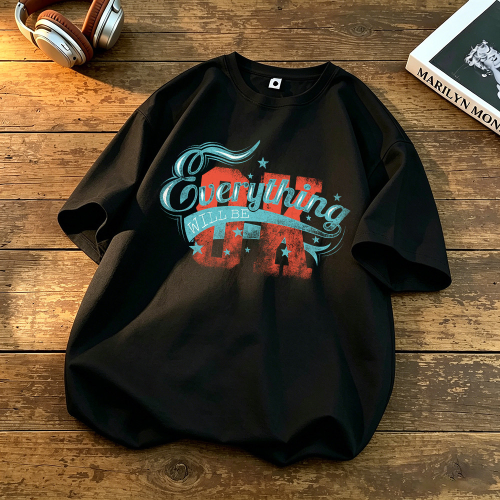 [COD]Nyafashion Kaos Distro Pria Wanita Retro Typography T-Shirt Oversize Sablon Tulisan Everything 