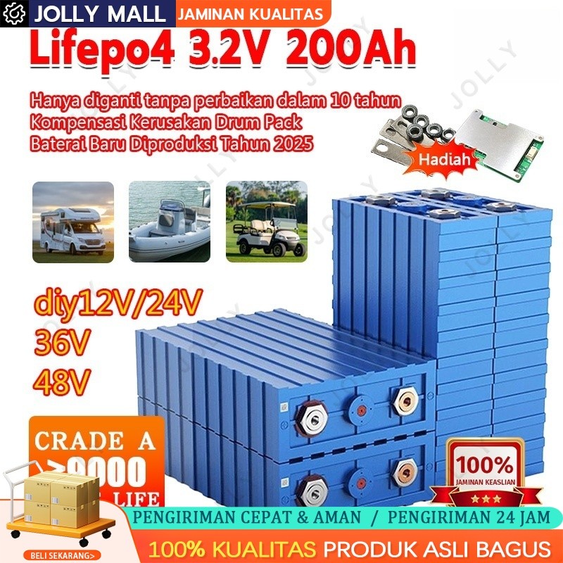 Soul_Fantasy Barang Baterai Lifepo4 Catl 200Ah Baterai Baterai Surya Kekuatan Besar 3.2V 120Ah/200Ah