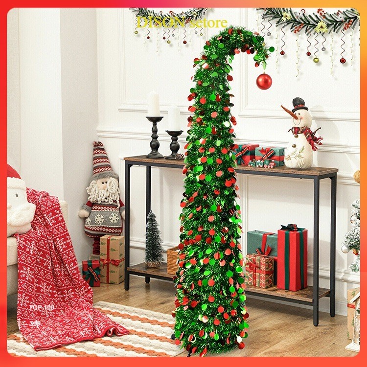 DISON Pohon Natal Lipat Pohon Natal Lipat Portable [BISA DIKEMPISKAN] - Pohon Natal Merah Hijau untu