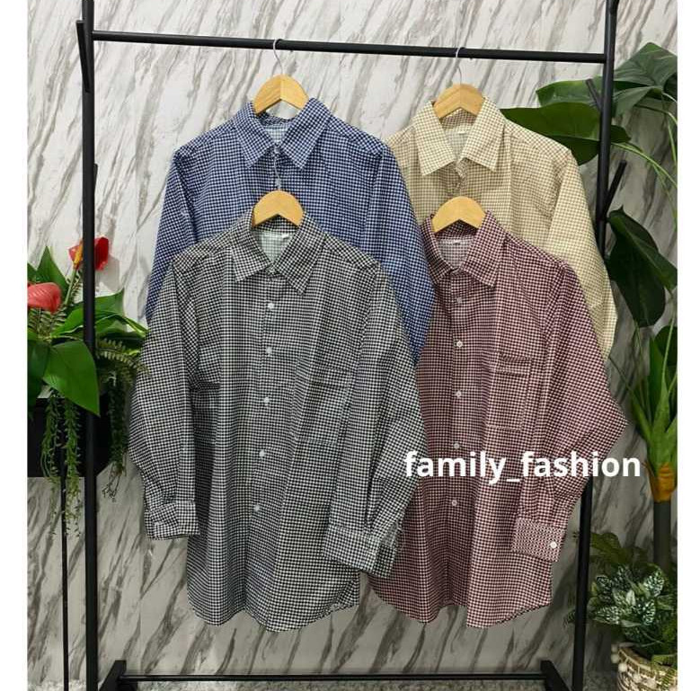 Kemeja Una Top Katun Kotak Wanita | Kemeja Kotak Wanita