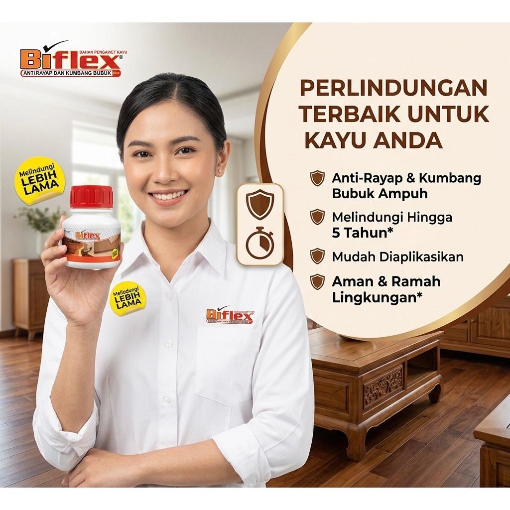 Biflex Termitisida Anti Rayap Kumbang Bubuk Obat Kayu Ampuh 100 ML Cair Perlindungan Furniture Bangu