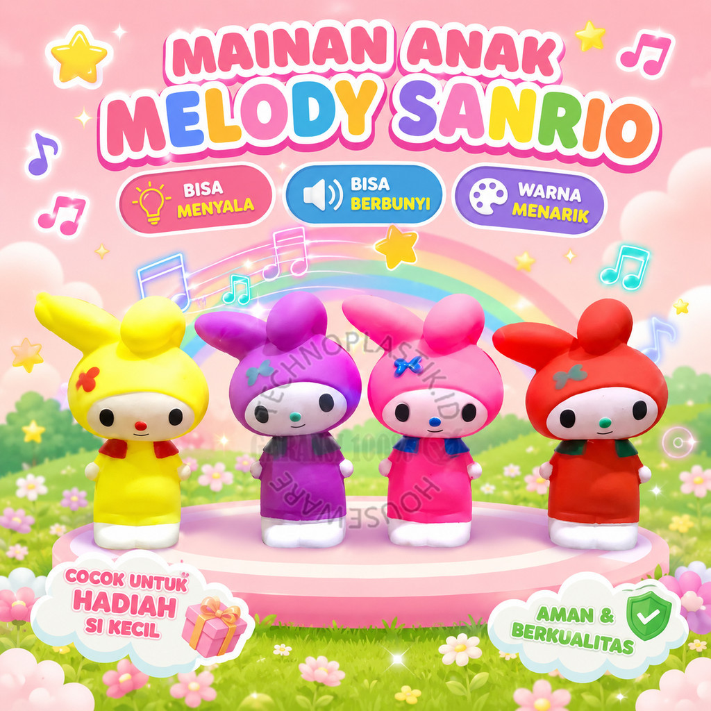 Melody Sanrio Berdiri LED Nyala & Bunyi | Kado Ulang Tahun Anak Perempuan Viral TONGXIN BerSNI