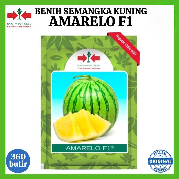 Benih Semangka Kuning AMARELO F1 360 Biji - Bibit Semangka Kuning Non Cap Panah Merah