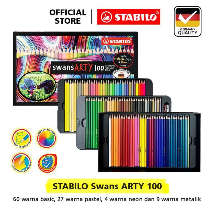 STABILO Swans ARTY Colored Pencils / Pensil Warna STABILO Set Lengkap Isi 100