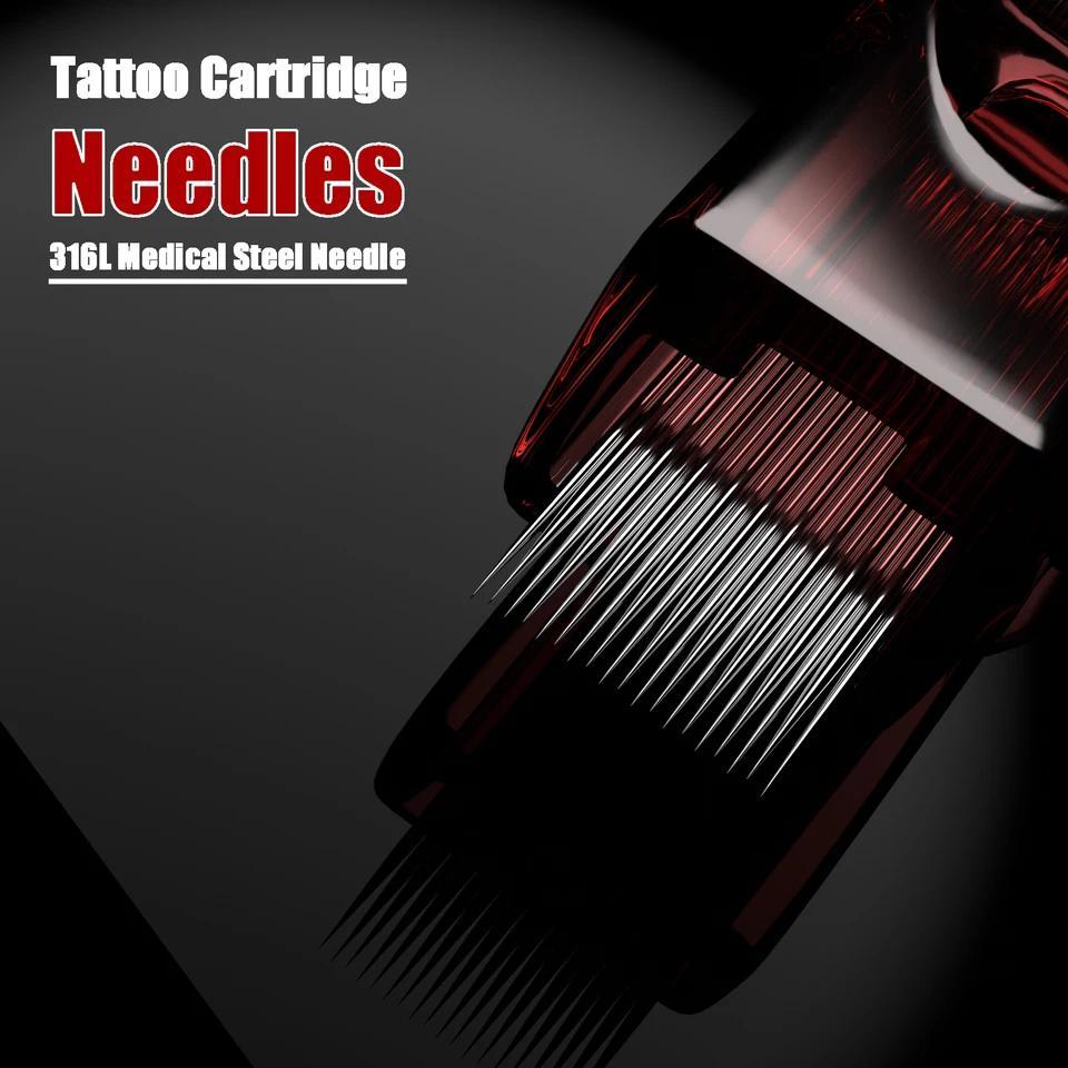 DRAGONFIRE 10PCS Jarum Cartridge Tato Sekali Pakai Aman RL RS RM M1 Jarum Tato Laris Manis Jarum Car
