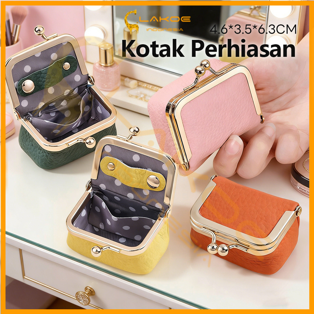 Lakoe Dompet Koin Dan Kunci Tekan Dompet Koin Kuncian Kiss Mini Dompet Koin Wanita Penyimpanan Perhi