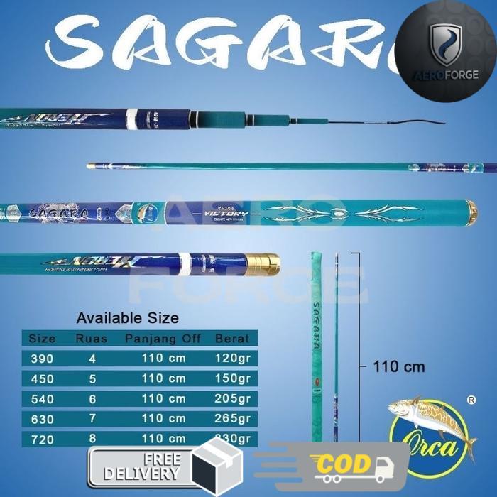 TERBARU JORAN TEGEK 390 450 540 630 720 ORCA SAGARA RUAS PANJANG BAHAN CARBON KUAT SANGAT RINGAN - 6