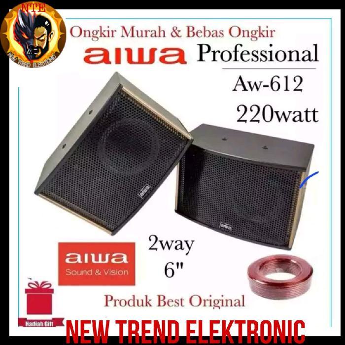 ￼1 set Speaker Pasif Monitor 6 inch Aiwa aw612Pro Power Full original