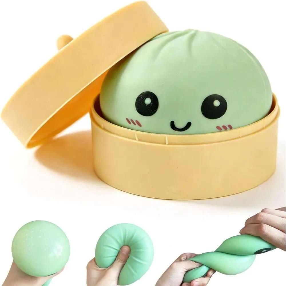 Aesthetic Dumpling Figurine: Realistic Food Ornament with Case, Solid Maltose Stress Reliever, Trend