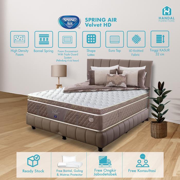 MEGA SALE Kasur Springbed Spring Air Velvet HD 100x200, 120x200, 160x200, 180x200, 200x200 Latex Ant