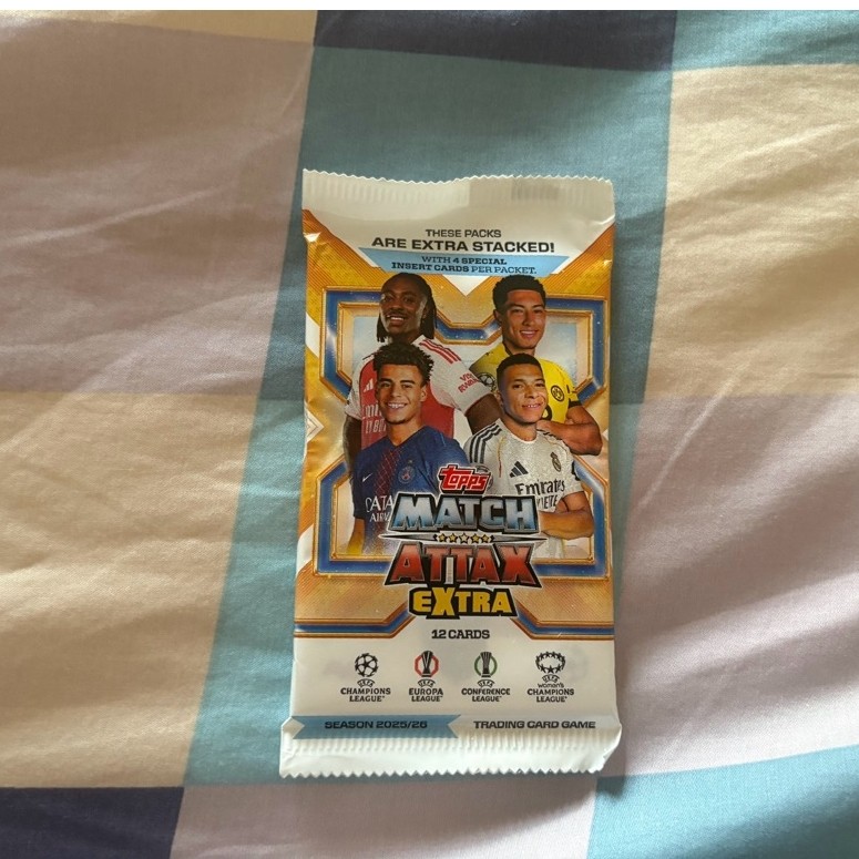 Kartu Bola Pack Topps Match Attax Extra 2026 UEFA Champions Europa Conference League Booster Pack Pa