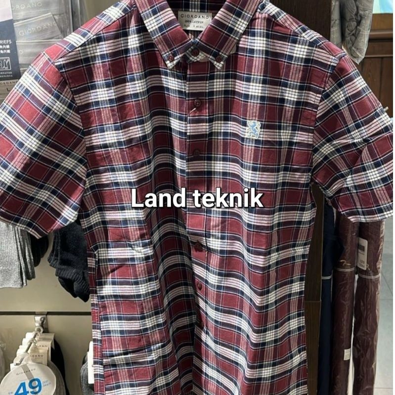 kemeja lengan pendek pria kemeja mini lion giordano original