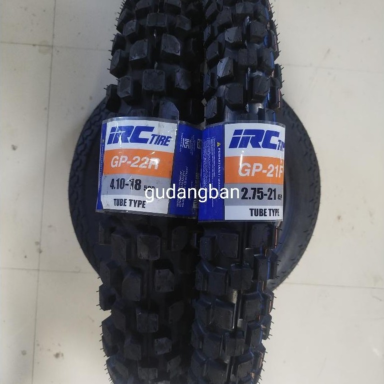BAN MOTOR IRC TRAIL ORIGINAL CRF KLX [ 410 - 18 GP21 / 275 - 21 GP22 ] TAHU RING 18 & 21 / 4.10 2.75